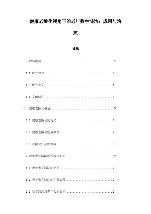 健康老龄化视角下的老年数字鸿沟：成因与治理
