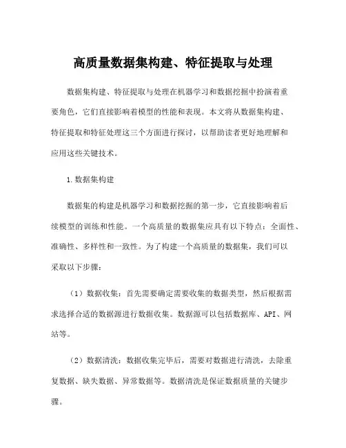 高质量数据集构建、特征提取与处理
