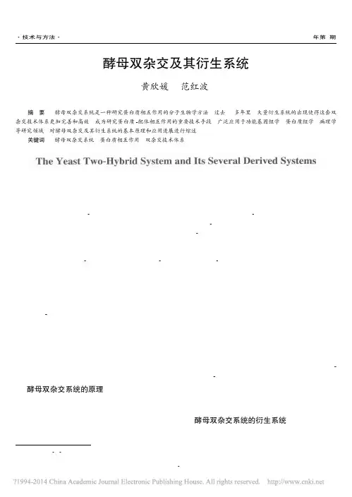 酵母双杂交及其衍生系统_黄欣媛