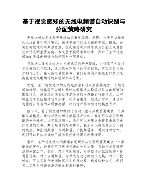 基于视觉感知的无线电频谱自动识别与分配策略研究