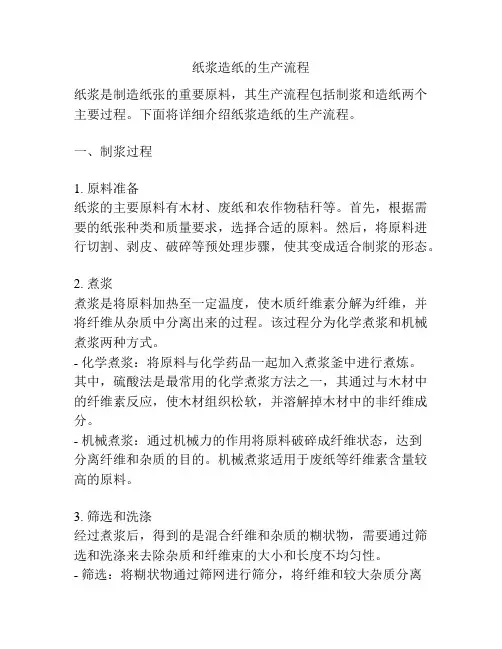 纸浆造纸的生产流程