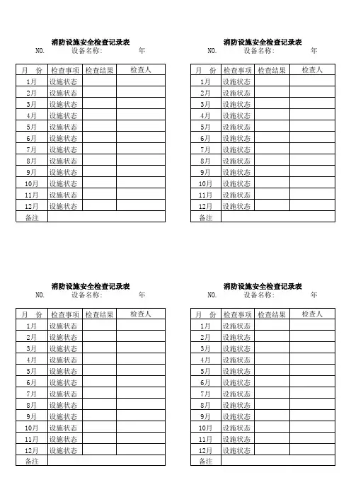 消防设施安全检查记录表