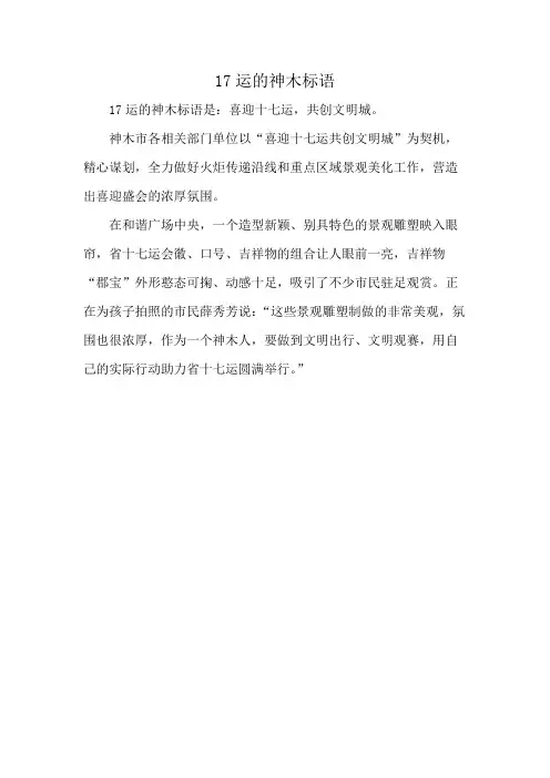 17运的神木标语