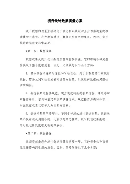 提升统计数据质量方案