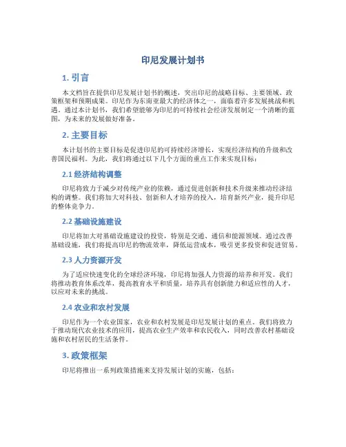 印尼发展计划书