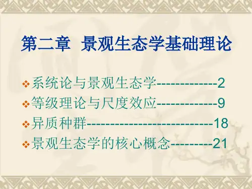 景观生态学基础理论