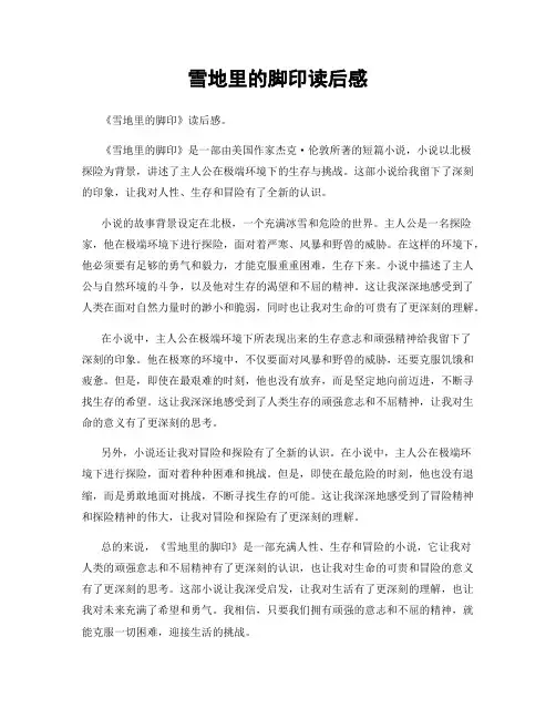 雪地里的脚印读后感