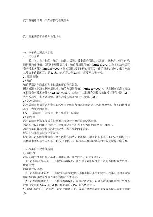 汽车结构与性能部分