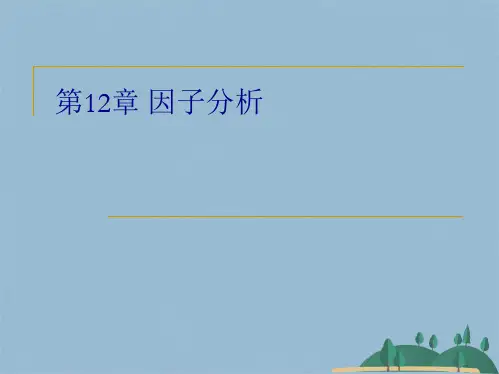 SPSS数据分析教程因子分析(共36张PPT)