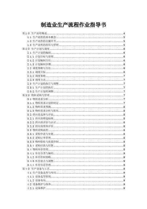 制造业生产流程作业指导书