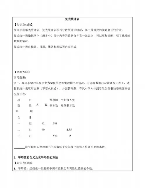 三年级复式统计图