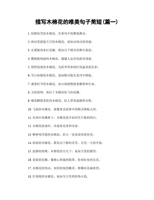 描写木棉花的唯美句子简短(精选2篇)