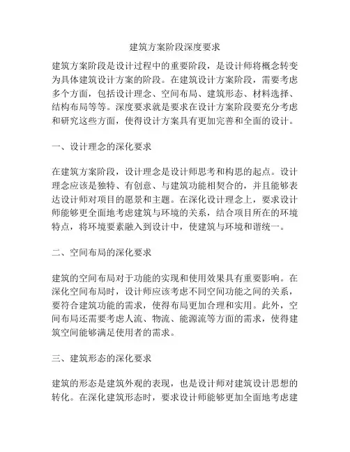 建筑方案阶段深度要求