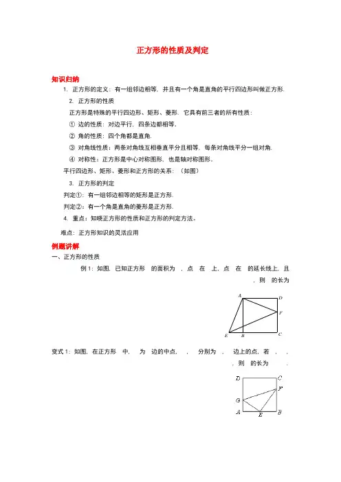 正方形经典题型(培优提高)