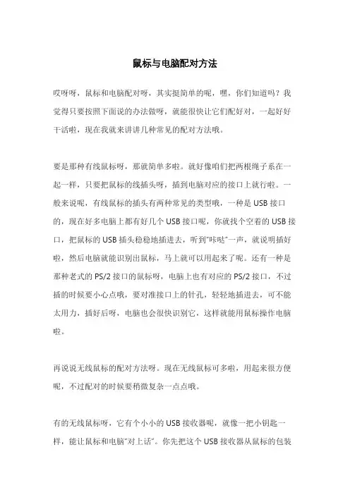 鼠标与电脑配对方法