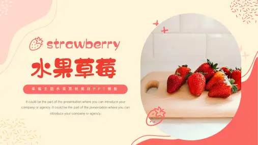 草莓主题水果营销策划PPT模板