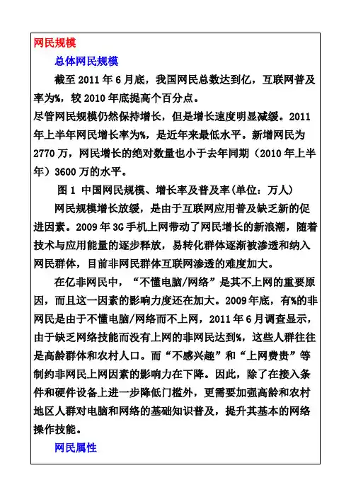 互联网发展状况统计报告