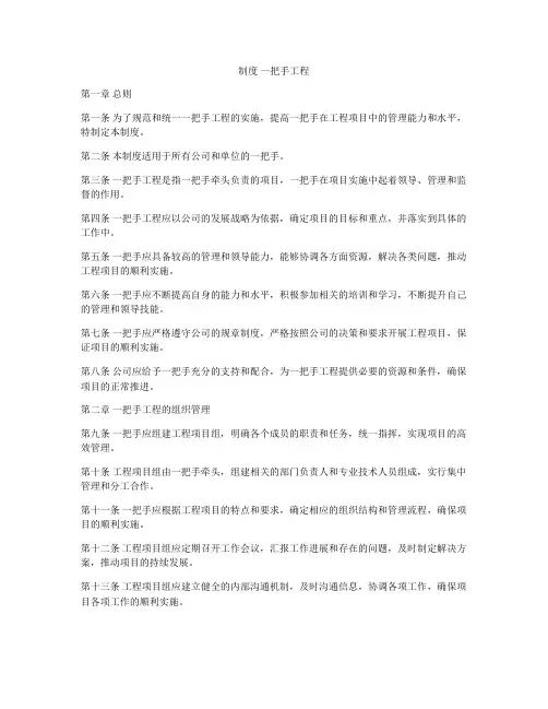 制度 一把手工程