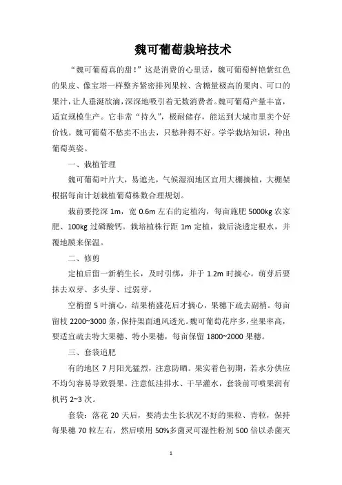 魏可葡萄栽培技术