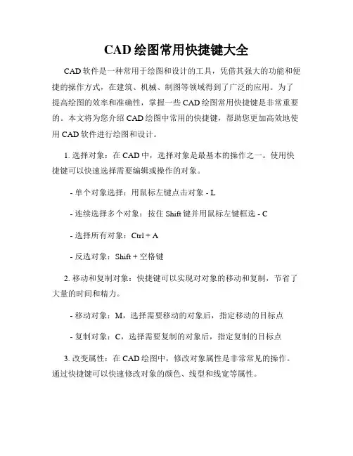CAD绘图常用快捷键大全