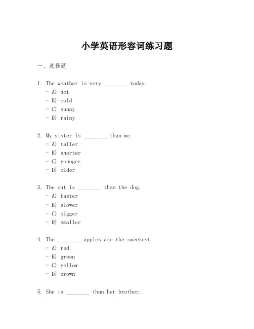 小学英语形容词练习题