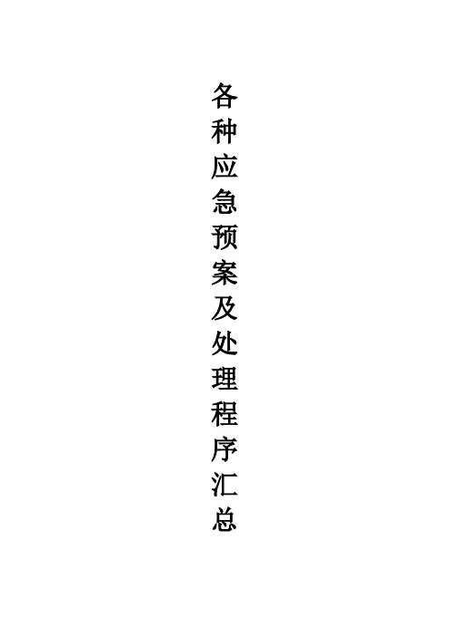 各种应急预案及现场处置程序汇总