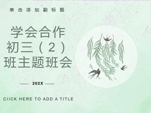 初三主题班会《学会合作》