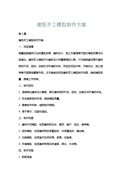 建筑手工模型制作方案