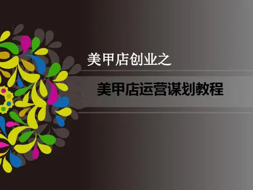 美甲店经营策划教程ppt课件