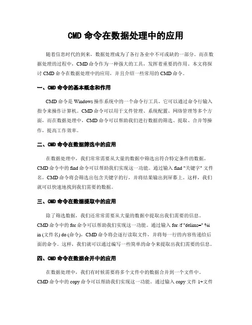 CMD命令在数据处理中的应用