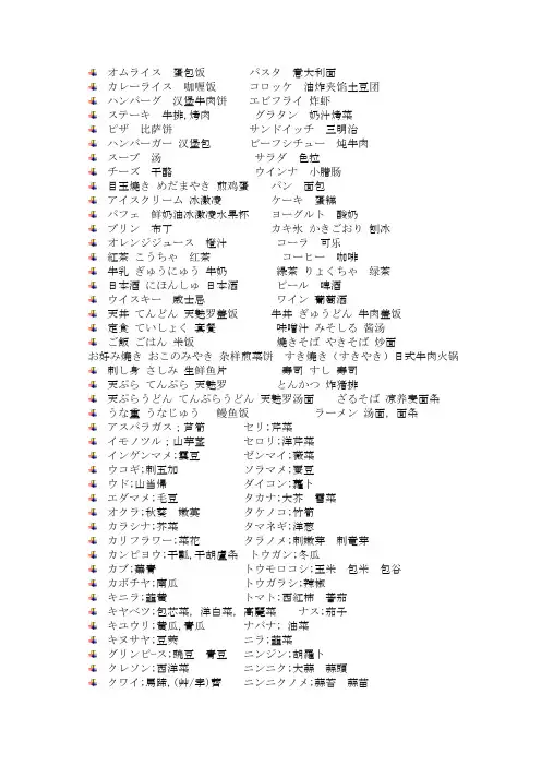 食物日语