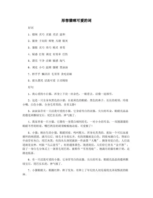 形容猫咪可爱的词