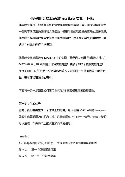傅里叶变换基函数matlab实现 -回复