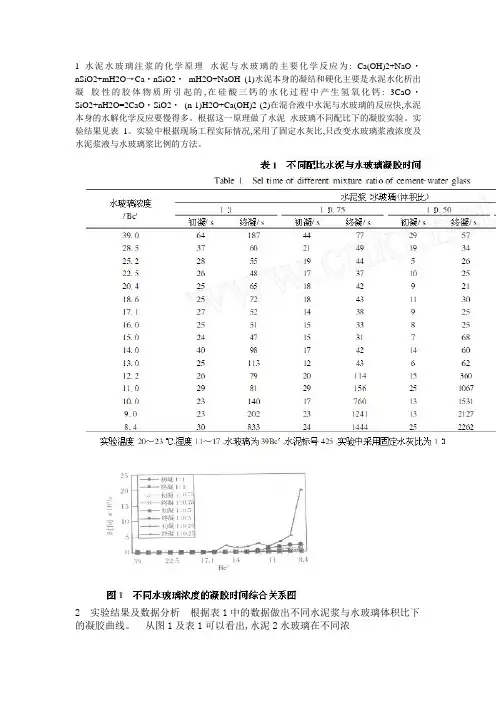 水泥水玻璃注浆的化学原理