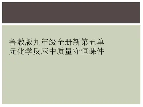 鲁教版九年级全册新第五单元化学反应中质量守恒课件