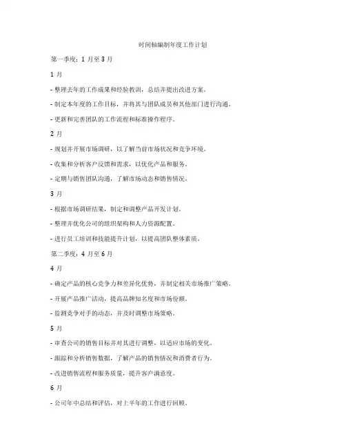 时间轴编制年度工作计划