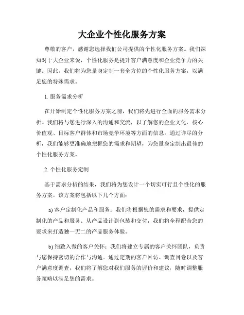 大企业个性化服务方案