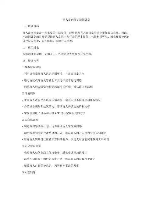 盲人定向行走培训计划