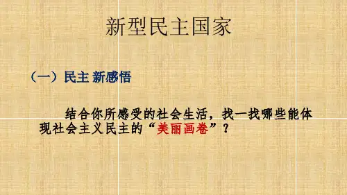 人教版九年级道德与法治上册第三课第一框生活在新型民主国家课件