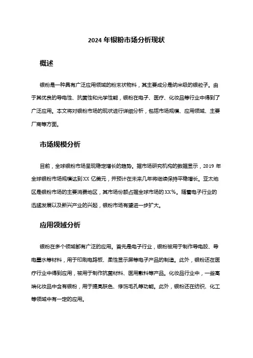 2024年银粉市场分析现状