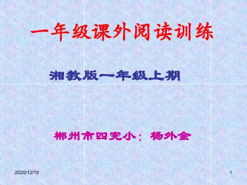 一年级课外阅读训练PPT教学课件