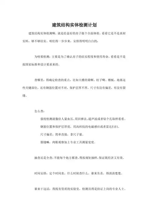 建筑结构实体检测计划