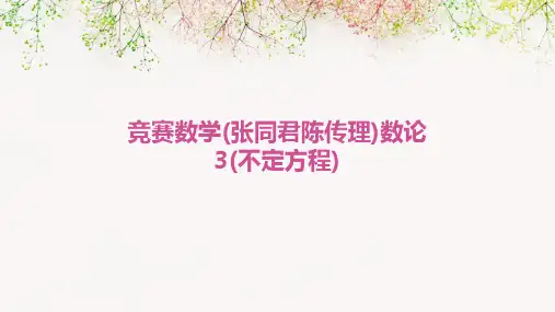 竞赛数学(张同君陈传理)数论3(不定方程)