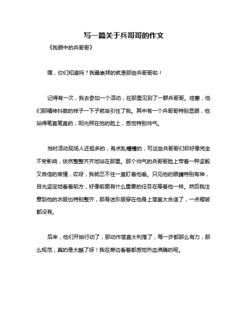 写一篇关于兵哥哥的作文