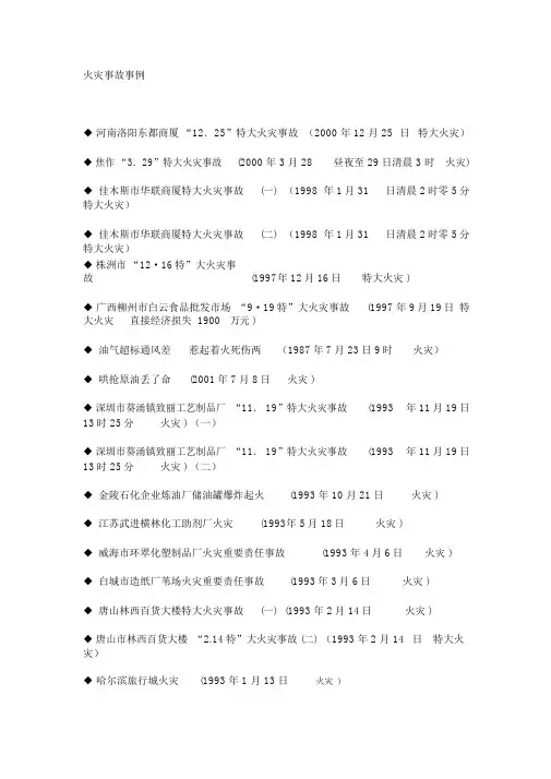 火灾事故案例
