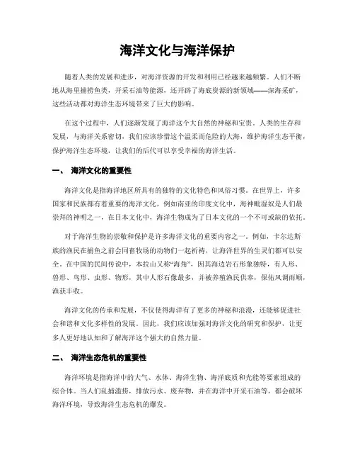海洋文化与海洋保护