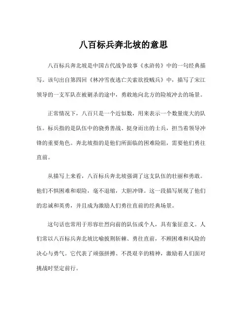 八百标兵奔北坡的意思