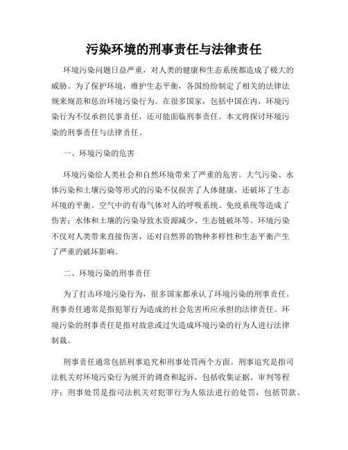 污染环境的刑事责任与法律责任