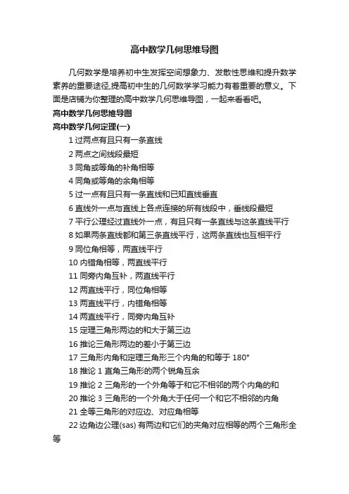高中数学几何思维导图