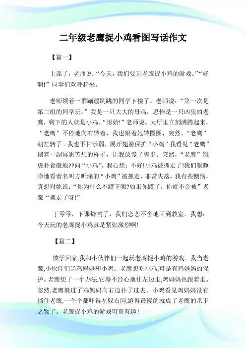 二年级老鹰捉小鸡看图写话作文.doc